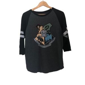 Harry Potter Hogwarts Crest 3/4 sleeve baseball t-shirt